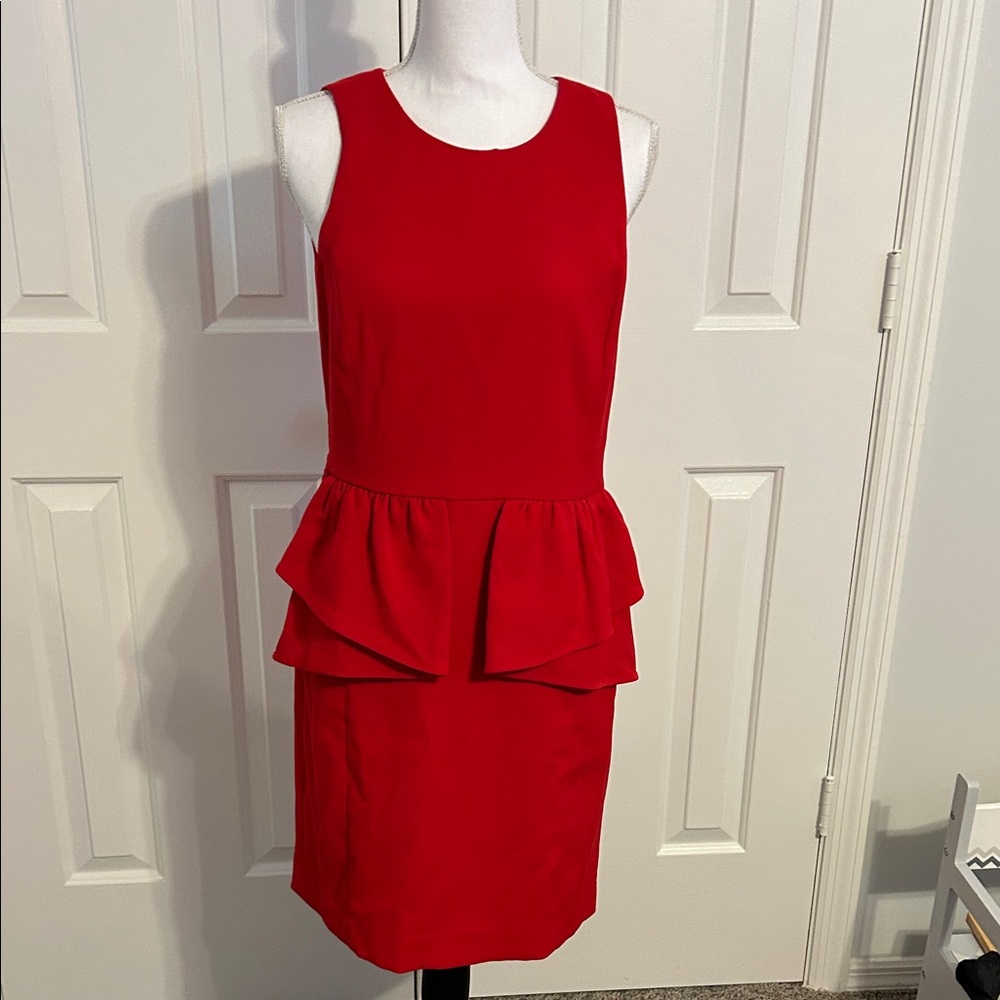 Michael Kors Vibrant Red Peplum Mini Dress